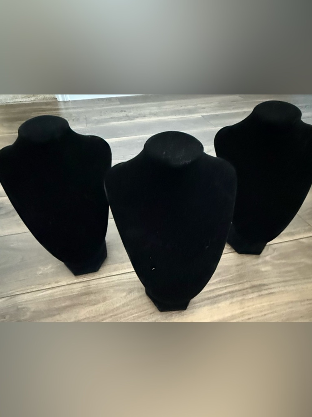 Black Velvet Necklace Display  - Set of 3